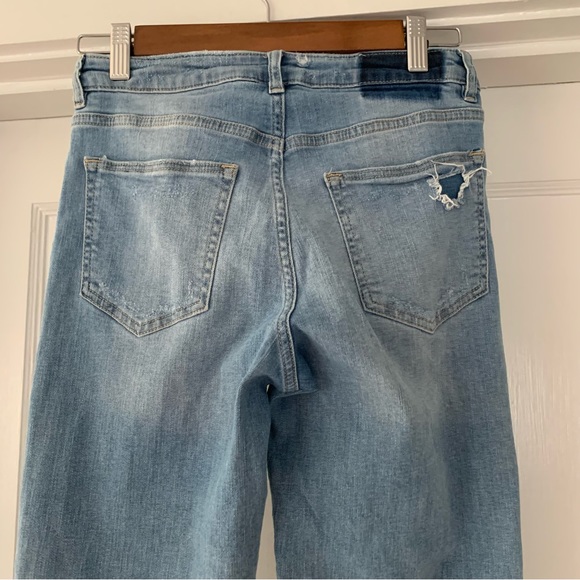 Divided H and M Jeans Womens 6 Blue Denim Patchwork Light Medium Wash Straight - Picture 5 of 10